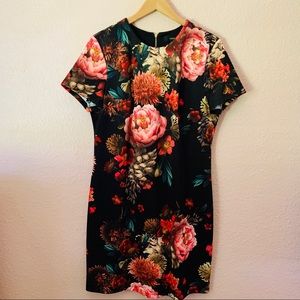 Maia Scuba Knit Floral Sheath Dress